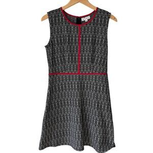 THML Black & White with Red Trim Dress Sz M Career Office
